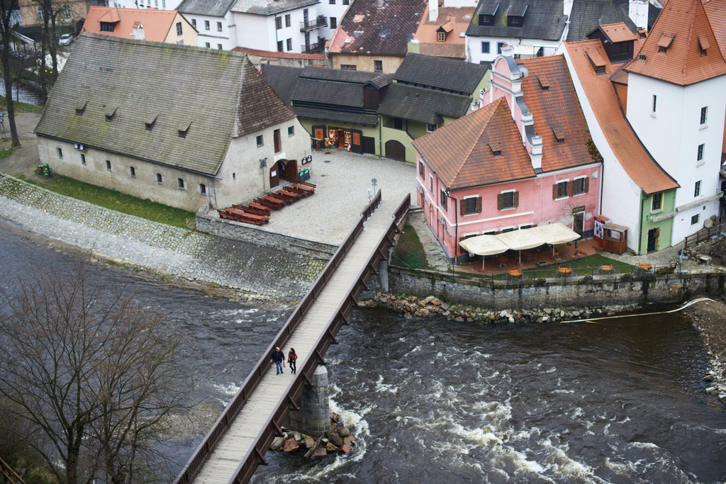 Blick auf Innenstadt | Krumau, Tschechien - 20. April 2013: Blick auf Innenstadt - Realisiert mit Pictrs.com