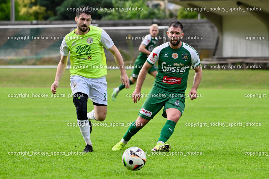 WSG Radenthein vs. SV Rapid Lienz | #2 Alexander Rauter WSG Radenthein, #18 Uros Palibrk Rapid Lienz, WSG Radenthein vs. SV Rapid Lienz, WSG Radenthein vs. SV Rapid Lienz am 30.08.2025 in Radenthein (Sportplatz Radenthein), Austria, (Photo by Bernd Stefan)