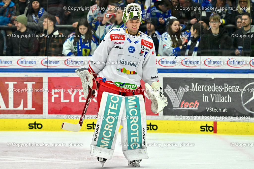 EC VSV vs. HC Bozen 16.2.2024 | #38 Harvey Sam, EC VSV vs. HC Bozen 16.2.2024, EC VSV vs. HC Bozen 16.2.2024 am 16.02.2024 in Villach (Stadthalle Villach), Austria, (Photo by Bernd Stefan)