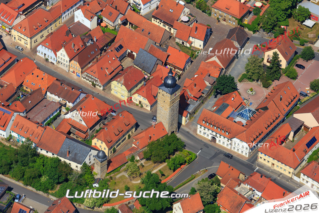 Luftbild von Gaenseturm Ebern - Luftaufnahme wurde 2015 von https://frankenair.de mittels Flugzeug (keine Drohne) erstellt - die Geschenkidee