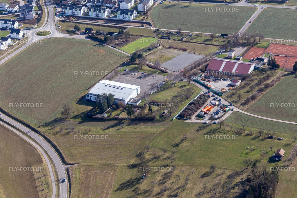 Tennisclub Gärtringen 1972 eV | Luftbild: Tennisclub Gärtringen 1972 eV in Gärtringen im Bundesland Baden-Württemberg in Deutschland. Foto: IMG_125131.jpg vom 20.02.2021 durch ©2025 Werner Riehm fly-foto.de/copyright - Realisiert mit Pictrs.com