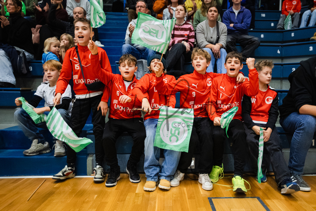 Volleyball, 1. Bundesliga Frauen, Hauptrunde, 8. Spieltag, Saison 2025/2026: USC Münster - Dresdner SC | 1. Bundesliga Frauen, Hauptrunde, 8. Spieltag, Saison 2025/2026, USC Münster empfängt Dresdner SC in der Sporthalle Berg Fidel in Münster. Foto: sportfotografie.ms | Markus Paletta - Realisiert mit Pictrs.com