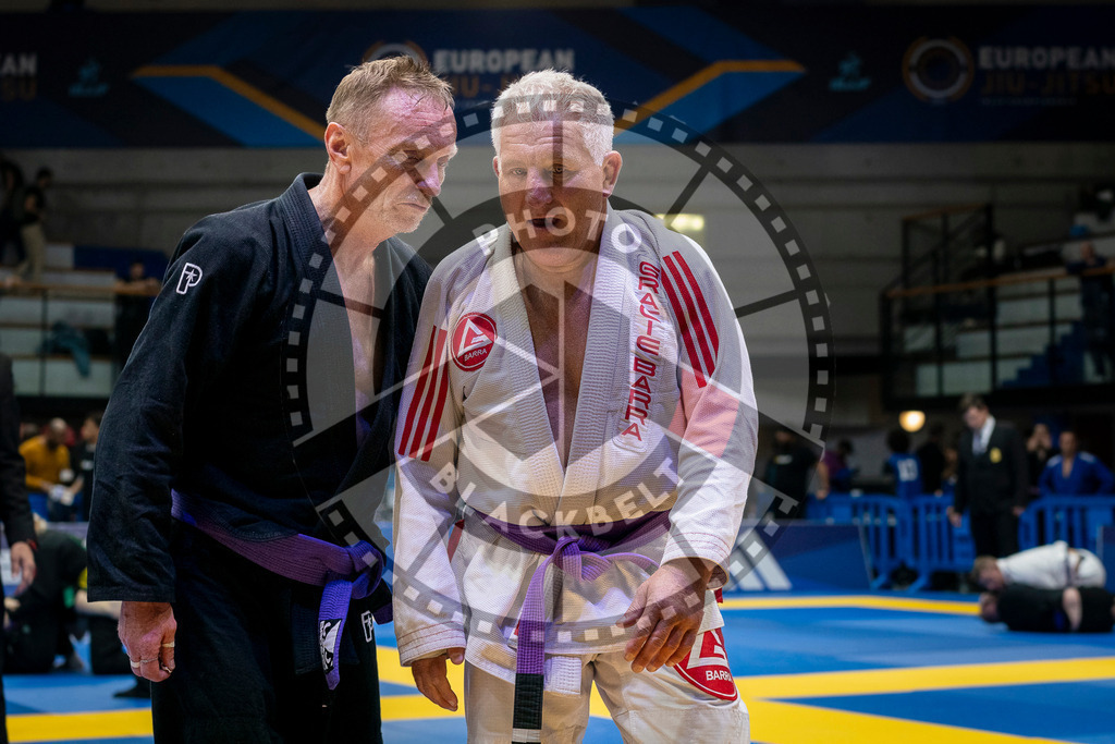 20240125PBB02931 | Fighters compete during the sixth day of the Brazilian Jiu-jitsu European Championship of the IBJJF in Paris, France, on January 25, 2024.