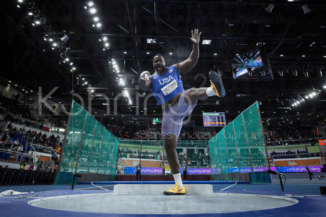 World Athletics Indoor Championships Kujawy Pomorze 26, 22.03.2026 | TORUN, POLAND - MARCH 22:  Josh AWOTUNDE (USA) competes in the men's shot put during the World Athletics Indoor Championships Kujawy Pomorze 26 on day 3 / session 1 at Kujawsko-Pomorska Arena Torun on March 22, 2026 in Torun, Poland. 