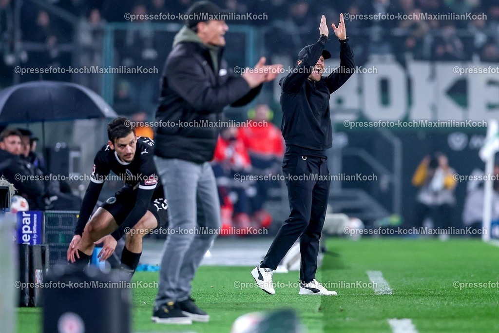 BMG13032601052 | 13.03.2026, Fußball, Borussia Mönchengladbach - FC St. Pauli, 1. Fußball Bundesliga, 26.Spieltag, Borussia-Park, Saison 2025 2026: Cheftrainer Eugen Polanski (Borussia Mönchengladbach) gestikulierend am Spielfeldrand  klatschend  DFB regulations prohibit any use of photographs as image sequences and or quasi-video.