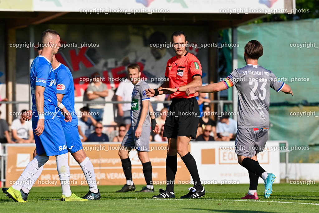 SAK vs. SV Dellach Gail 17.6.2023 | #24 Zoran Vukovic, Ristoskov Emil Referee, #23 Maximilian Wastian