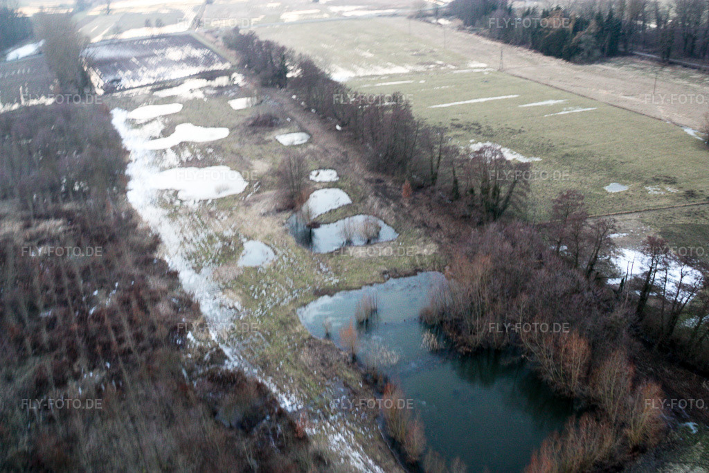 Luftbild: Biotop am Otterbach in Minfeld im Bundesland Rheinland-Pfalz in Deutschland. Foto: IMG_17159.jpg vom 19.02.2009 durch Werner Riehm/FLY-FOTO.de