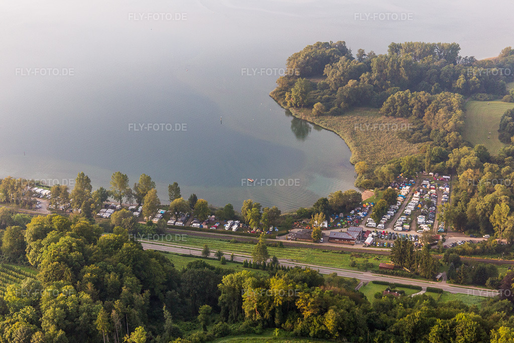Luftbild: Campingplatz Schachenhorn im Ortsteil Ludwigshafen in Bodman-Ludwigshafen im Bundesland Baden-Württemberg in Deutschland. Foto: IMG_102861.jpg vom 26.08.2017 durch Werner Riehm/FLY-FOTO.de