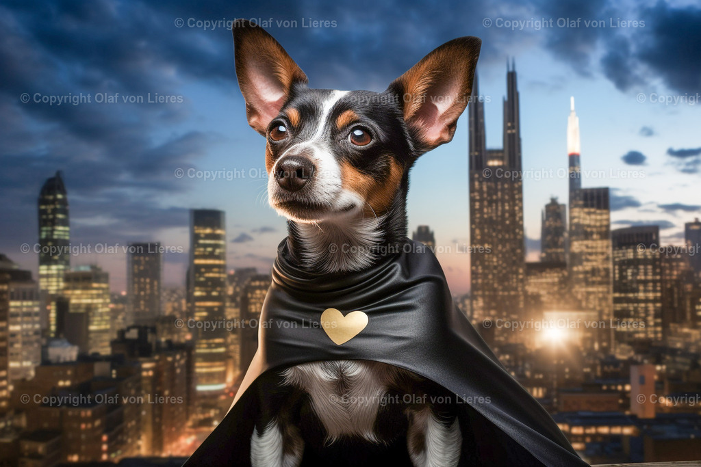 Jack Russell als Superheld - Wandbilder  | Terrier mit Umhang