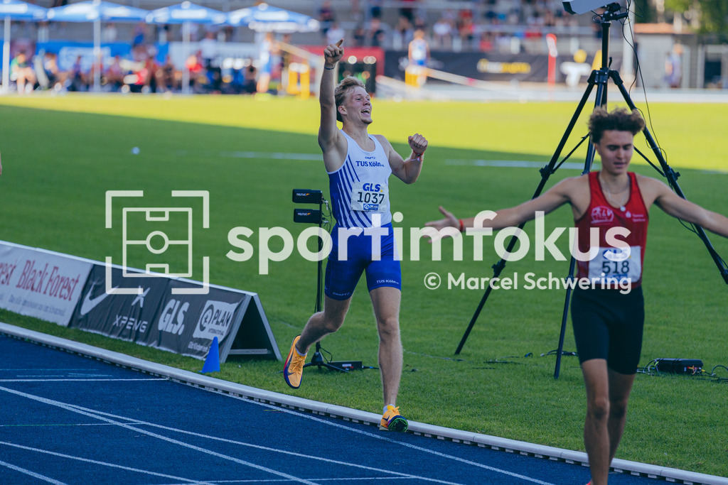 Deutsche Meisterschaften U20 / U16 2026 | Finn Jakob Merheim, TuS Köln rrh., 1037 1500-Meter-Lauf, Finale, Deutsche Meisterschaften der U20 &amp; U16 2026, Lohrheidestadion Bochum-Wattenscheid, 11.07.2026. Foto: Marcel Schwering / sportimfokus - Realisiert mit Pictrs.com