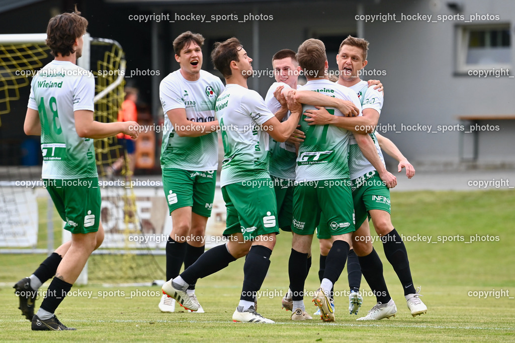 ASKÖ Köttmannsdorf vs. SV Feldkirchen 2.6.2023 | Jubel SV Feldkirchen Mannschaft, #18 Adriano Bilandzija, #14 Robert Thomas Tiffner, #6 Michael Tammegger#15 Alexander Schwaiger, #27 Michael Groinig, #9 Michael Groinig