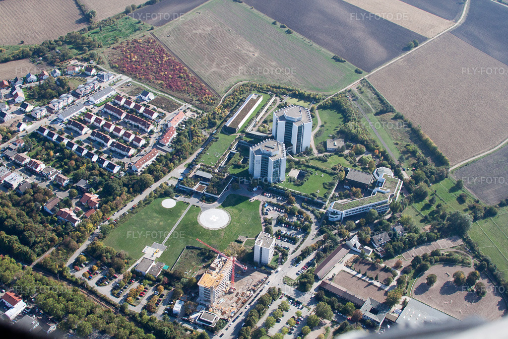 Luftbild: Oggersheim, BG-Unfallklinik im Ortsteil Oggersheim in Ludwigshafen im Bundesland Rheinland-Pfalz in Deutschland. Foto: IMG_21826.jpg vom 09.10.2009 durch Werner Riehm/FLY-FOTO.de