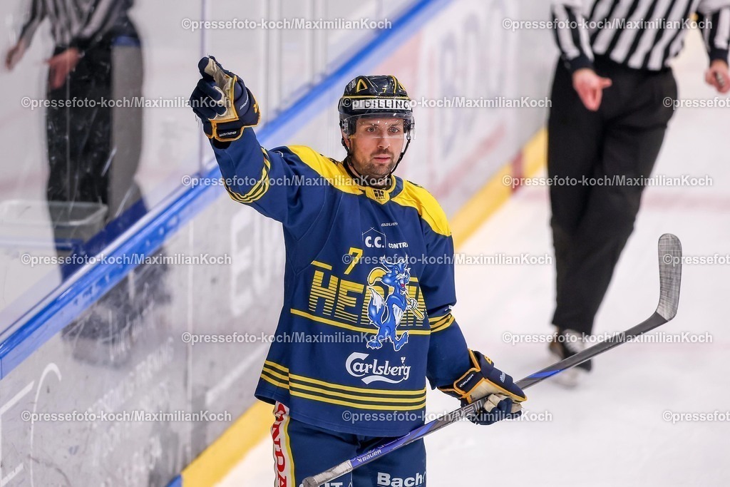 BFX27012601044 | 27.01.2026, Eishockey, Metal Ligaen Denmark, Herning Blue Fox - Frederikshavn White Hawks, KVIK Hockey Arena in Herning, Dänemark: Terrance Amorosa&nbsp;(D) (Blue Fox Herning #07) gestikulierend auf dem Spielfeld  