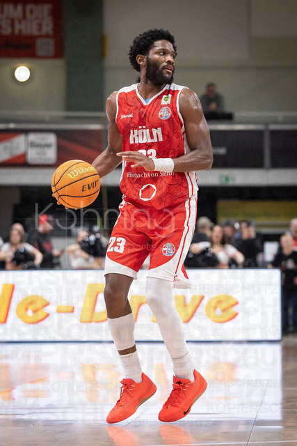 Barmer 2. Basketball Bundesliga ProA: Bayer Giants Leverkusen vs. RheinStars Koeln, 04.04.26 | Leverkusen, 04.04.26 - Michael Jordan Miller (RheinStars Köln, 23) während des Spiels der Barmer 2. Basketball Bundesliga ProA: Bayer Giants Leverkusen vs. RheinStars Koeln in der Ostermann Arena in Leverkusen.