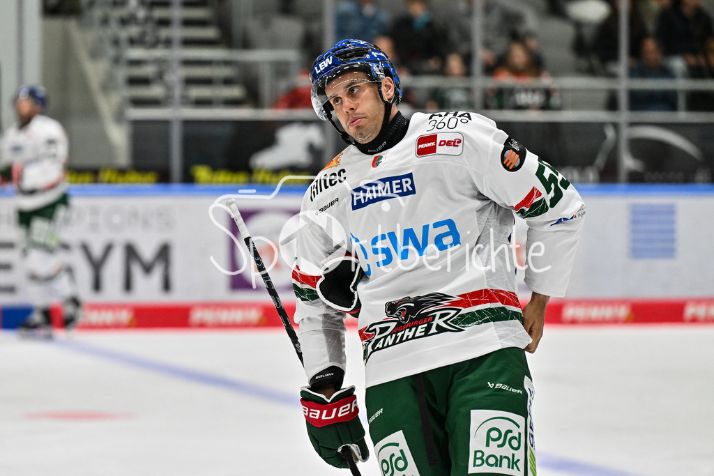 Augsburger Panther - Moser Medical Graz99ers | im Bild Ryan BUTTON (Augsburger Panther 55) / Einzelfoto / Freisteller / Testspiel: Augsburger Panther - Moser Medical Graz99ers; Curt Frenzel Stadion am 31.08.2025