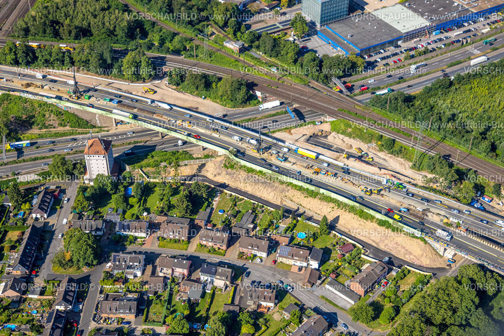 Duisburg230706003 | Luftbild, Autobahnkreuz Kaiserberg, Autobahn A40, Autobahn A3, Duissern, Duisburg, Ruhrgebiet, Nordrhein-Westfalen, Deutschland