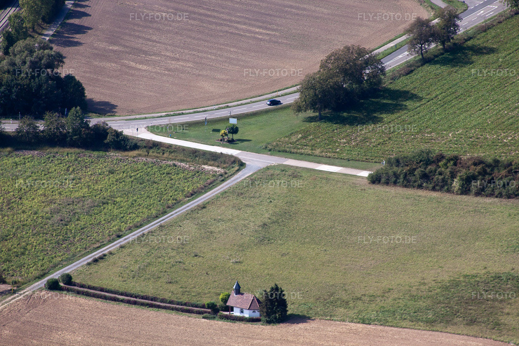 Luftbild: Kapelle in Rülzheim im Bundesland Rheinland-Pfalz in Deutschland. Foto: IMG_21201.jpg vom 13.09.2009 durch Werner Riehm/FLY-FOTO.de
