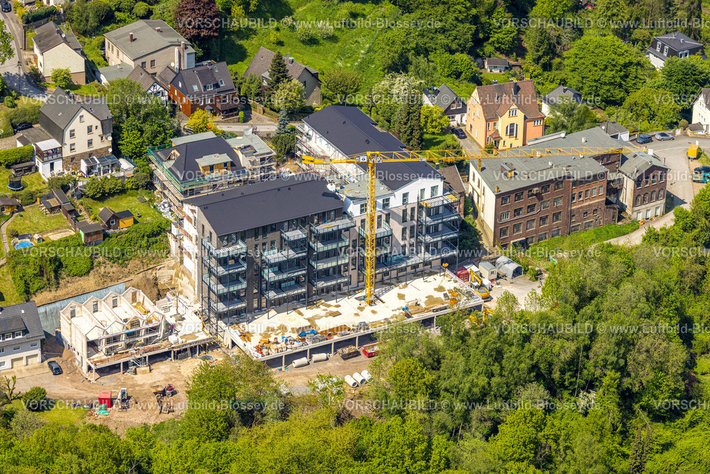 Wetter230503038 | Luftbild, Baustelle und Neubau Wohnungen, Burg-Domizil in der Hegestraße, Volmarstein, Wetter, Ruhrgebiet, Nordrhein-Westfalen, Deutschland