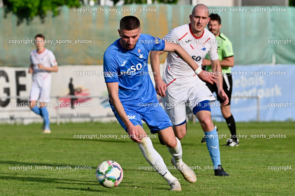 SAK Klagenfurt vs. SVG Bleiburg | #7 Hrvoie Jakovljevic SAK, #6 Nikola Tolimir SVG Bleiburg, SAK Klagenfurt vs. SVG Bleiburg, SAK Klagenfurt vs. SVG Bleiburg am 11.05.2024 in Klagenfurt (Sportpark Welzenegg), Austria, (Photo by Bernd Stefan)