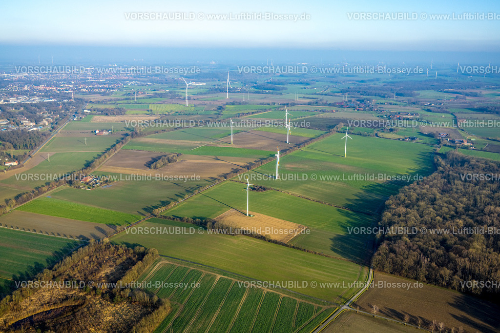Hamm241200389 | Luftbild, Windräder Windenergieanlage Ennigerberg, Wiesen und Felder, Stadtbezirk Heessen, Hamm, Ruhrgebiet, Nordrhein-Westfalen, Deutschland