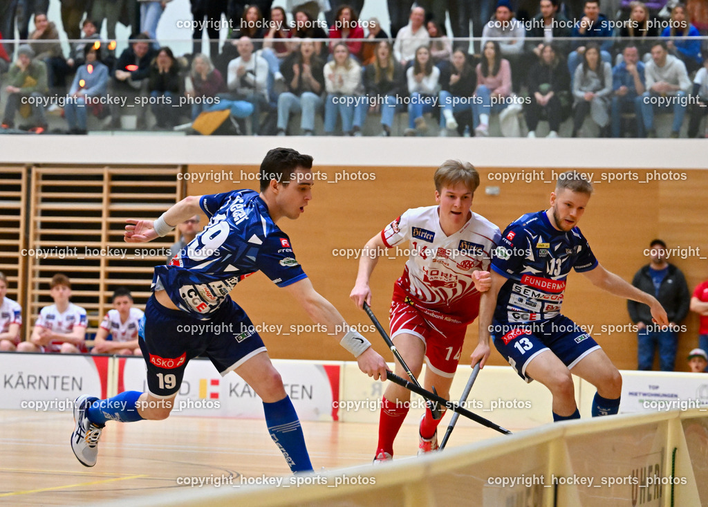 VSV Unihockey vs. KAC Floorball 4.2.2023 | #19 Philipp Seiser, #14 Pascal Fina, #13 Martin Krametter