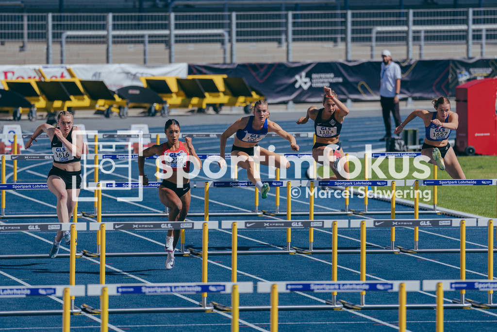 Deutsche Meisterschaften U20 / U16 2026 | Katja Hiller, LG Welfen, 1768, Sophie Henrikje von Seck, MTV Lübeck, 1183, Charlotte Jatzkowski, TV Gladbeck 1912, 1657, 110 Meter Hürden, Hannah Bauermann, Ski-Club Olpe, 1616, Amalia Pannach, Dresdner SC 1898, 1222, Deutsche Meisterschaften der U20 &amp; U16 2026, Lohrheidestadion Bochum-Wattenscheid, 12.07.2026. Foto: Marcel Schwering / sportimfokus - Realisiert mit Pictrs.com