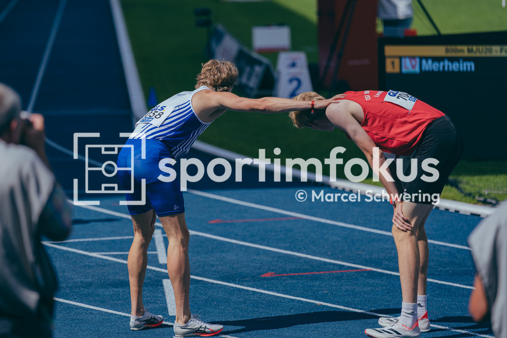 Deutsche Meisterschaften U20 / U16 2026 | Jan Emanuel Merheim, TuS Köln rrh., 1038, Theo Hielscher, TSV 1860 Stralsund, 704, 800-Meter-Lauf, Finale, Deutsche Meisterschaften der U20 &amp; U16 2026, Lohrheidestadion Bochum-Wattenscheid, 12.07.2026. Foto: Marcel Schwering / sportimfokus - Realisiert mit Pictrs.com