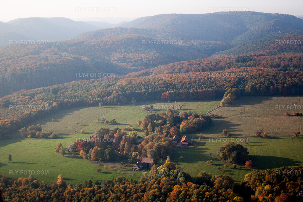 Aerial view: La Verrerie District in Mattstall in the state Bas-Rhin, France.Photo: IMG_54093.jpg taken on 10/21/2012 by Werner Riehm/FLY-FOTO.comResolution of the original: 4752 x 3168 px