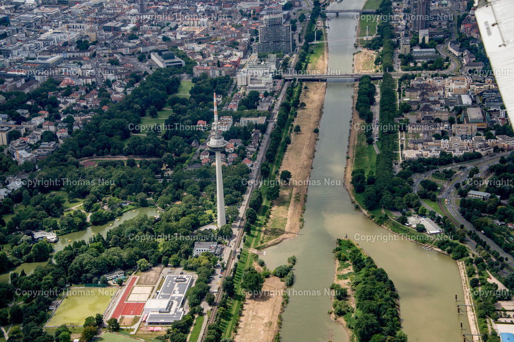 DSC_3698 | Luftbild,  Mannheimer Fernsehturm,Neckar,   Bild. Thomas Neu