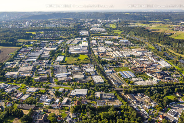 Hagen230903046 | Luftbild, Gewerbegebiet Fley, zwischen Sauerlandstraße und Buschmühlenstraße, Lennetal, Hagen, Ruhrgebiet, Nordrhein-Westfalen, Deutschland