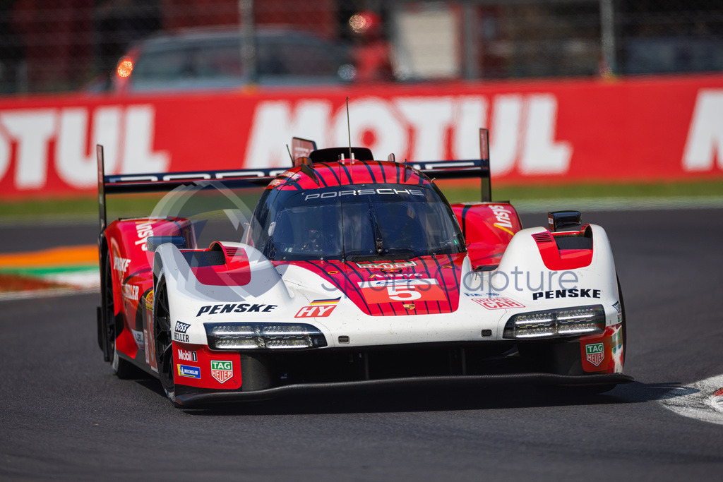 Trainproduction-20230708-0084 | MONZA,ITALY,08.Jul.23 - MOTORSPORTS - WEC, FIA World Endurance Championships, 6h of Monza, Autodromo Monza. Image shows Dane Cameron (USA), Michael Christensen (DEN) and Frederic Makowiecki (FRA/Porsche Penske Motorsport). Photo: Trainproduction / Matthias Trinkl