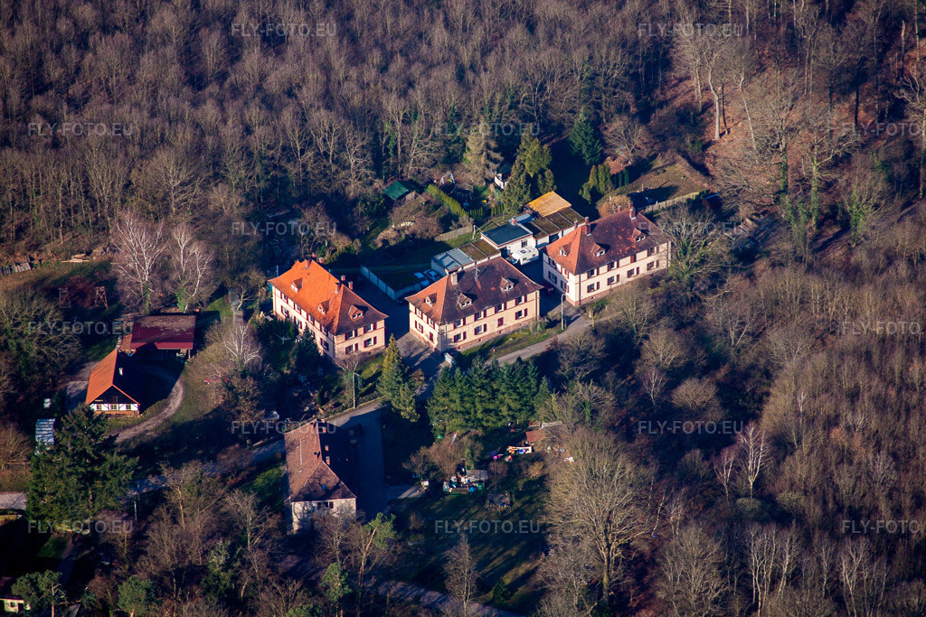 Vue aérienne: Vue de la ville à Scheibenhard dans le département Bas Rhin, France.Photo: IMG_62656.jpg prise le 09/03/2014 par Werner Riehm/FLY-FOTO.euRésolution de l'original: 4752 x 3168 px