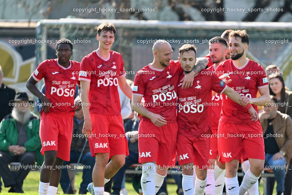 SV Donau Klagenfurt vs. SAK | #14 Andre Le Prince Chedjou Fonkou SAK, #17 Timo Todor-Kostic SAK, Jubel SAK, #21 Zan Benedicic SAK, #24 Jovan Koprivica SAK, #14 Andre Le Prince Chedjou Fonkou SAK, #9 Sinan Samardzic SAK, #11 Luka Jerin SAK, SV Donau Klagenfurt vs. SAK, SV Donau Klagenfurt vs. SAK am 11.04.2026 in Klagenfurt (Sportplat Donau ), Austria, (Photo by Bernd Stefan)