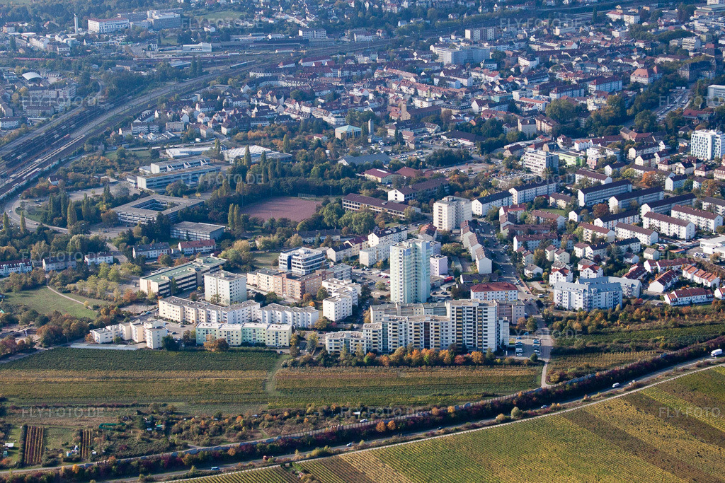 Luftbild: Ortsansicht von Norden in Neustadt an der Weinstraße im Bundesland Rheinland-Pfalz in Deutschland. Foto: IMG_22052.jpg vom 15.10.2009 durch Werner Riehm/FLY-FOTO.de