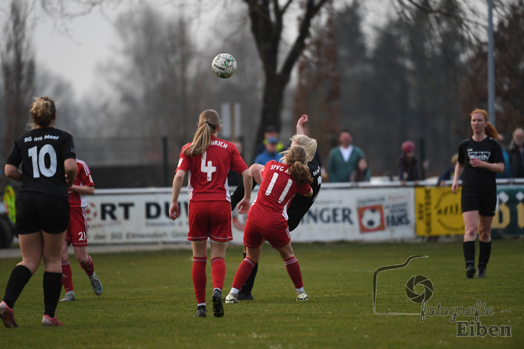 SG am Meer-SpVG Aurich U20 | Bezirksliga Frauen Nord; SG am Meer (schwarz)-SpVG Aurich U20 (rot) am 23.03.2025; in Gristede (Fehrenkampstr. 2a), Photo: Philip Eiben 2025 - Realisiert mit Pictrs.com