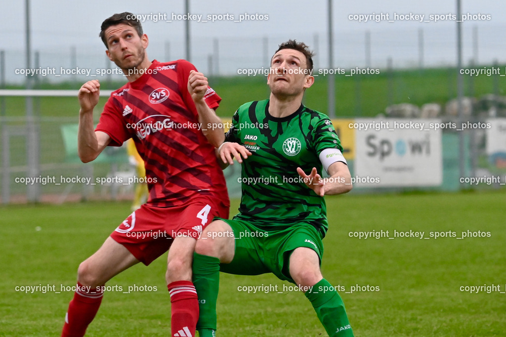 SC Landskron vs. SV St. Jakob  | #4 Sebastian Kaiser SV St. Jakob, #17 Julian Brandstätter SC Landskron, SC Landskron vs. SV St. Jakob , SC Landskron vs. SV St. Jakob  am 16.05.2024 in Villach (Sportpark Landskron), Austria, (Photo by Bernd Stefan)