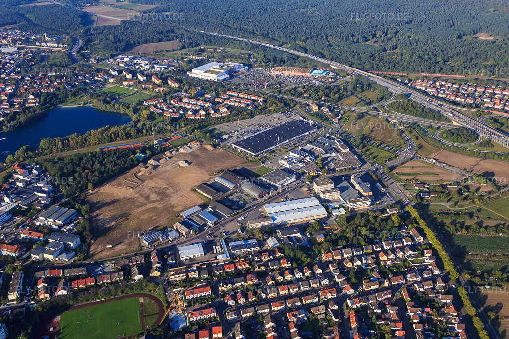 Luftbild: Gewerbegebiet Schütte-Lanz-Park in Brühl im Bundesland Baden-Württemberg in Deutschland. Foto: IMG_072984.jpg vom 23.09.2014 durch Werner Riehm/FLY-FOTO.de