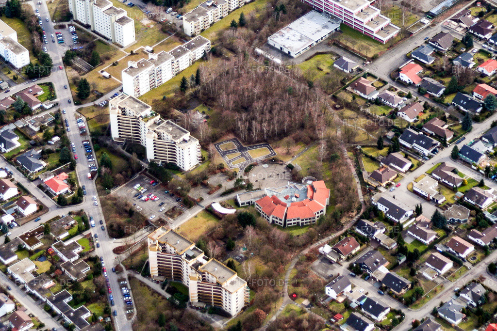 Luftbild: Ortsteil Dorschberg mit Bienwaldschule in Wörth am Rhein im Bundesland Rheinland-Pfalz in Deutschland. Foto: IMG_1015.jpg vom 19.02.2006 durch Werner Riehm/FLY-FOTO.de