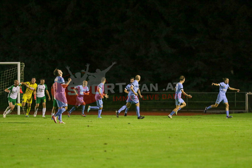 VST Völkermarkt - SVG Bleiburg 2-2, Kärntner Liga 2. Runde | Torjubel VST Völkermarkt - SVG Bleiburg 2-2 am 08.08.2023 in Völkermarkt
(Lilienberg Arena), Austria, (Photo by Ernst Krawagner sport-fan.at) - Realisiert mit Pictrs.com