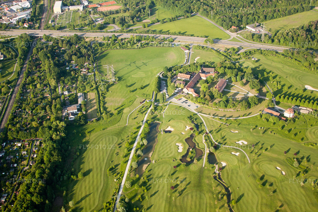Luftbild: Golfclub Scheibenhardt im Ortsteil Beiertheim-Bulach in Karlsruhe im Bundesland Baden-Württemberg in Deutschland. Foto: IMG_27390.jpg vom 23.05.2010 durch Werner Riehm/FLY-FOTO.de