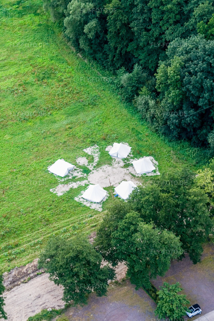 Luftbild: Riesenseilrutsche, Camp von Fun-Forest in Kandel im Bundesland Rheinland-Pfalz in Deutschland. Foto: IMG_7752.jpg vom 02.09.2007 durch Werner Riehm/FLY-FOTO.de