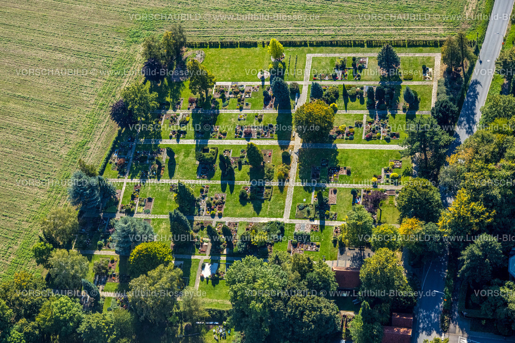 Unna220903023 | Luftbild, Evang. Friedhof, Hemmerde, Unna, Ruhrgebiet, Nordrhein-Westfalen, Deutschland