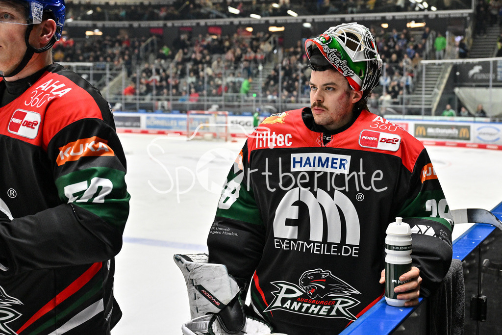Augsburger Panther - ERC Ingolstadt | Im Bild Strauss MANN (Augsburger Panther #38) / Freisteller / Einzelfoto / DEL: Augsburger Panther - ERC Ingolstadt, Curt Frenzel Stadion am 26.01.2025
