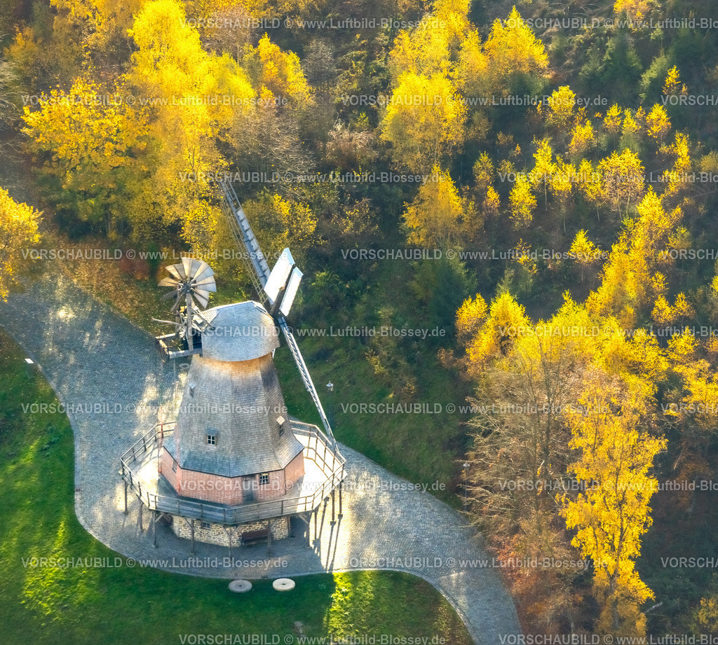 Hagen251103632-2 | Luftbild, Museum Getreidemühle im LWL-Freilichtmuseum-Dorf, herbstliche Bäume,  Eilpe, Hagen, Ruhrgebiet, Nordrhein-Westfalen, Deutschland