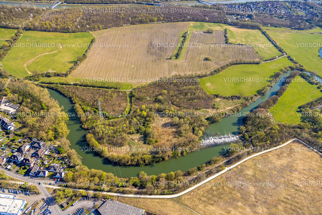 Werne250403162 | Luftbild, Naturschutzgebiet NSG Lippeaue von Stockum bis Werne mit Wasserfall Gleitsohle, Rünthe, Bergkamen, Ruhrgebiet, Nordrhein-Westfalen, Deutschland