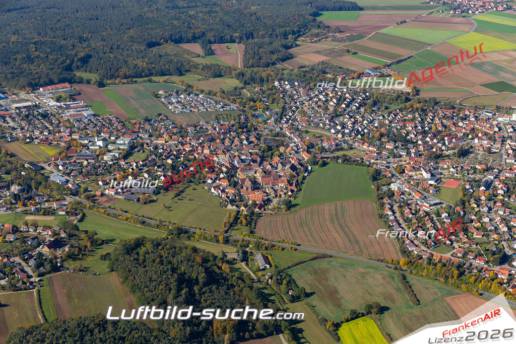 aktuelles Luftbild von  Heilsbronn - Luftaufnahme wurde 2019 von https://frankenair.de mittels Flugzeug (keine Drohne) erstellt.