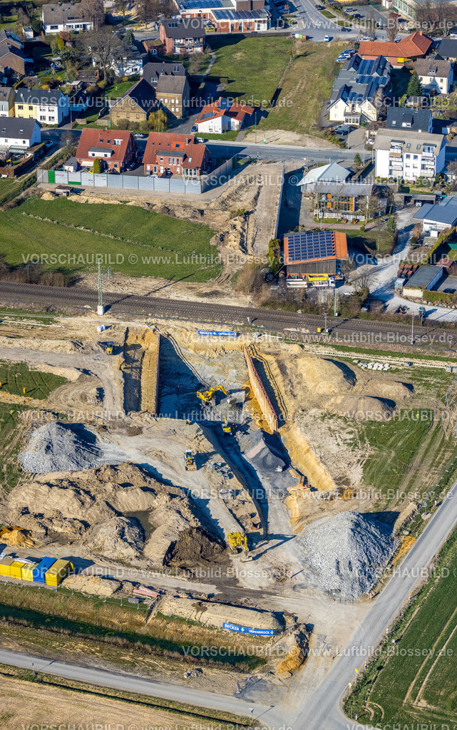 Hamm220304158 | Luftbild, geplanter Haltepunkt in Westtünnen, Baustelle am Südfeldweg und Von-Thünen-Straße für den künftigen Bahnhaltepunkt in Rhynern in Hamm, Ruhrgebiet, Nordrhein-Westfalen, Deutschland