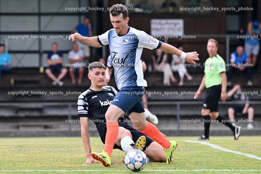 SC Magdalen vs. DSG Ledenitzen | #11 Enis Musanovic DSG Ledenitzen, #5 Marko Dardic SC Magdalen, SC Magdalen vs. DSG Ledenitzen, SC Magdalen vs. DSG Ledenitzen am 19.07.2024 in Villach (Sportplatz Madalen), Austria, (Photo by Bernd Stefan)
