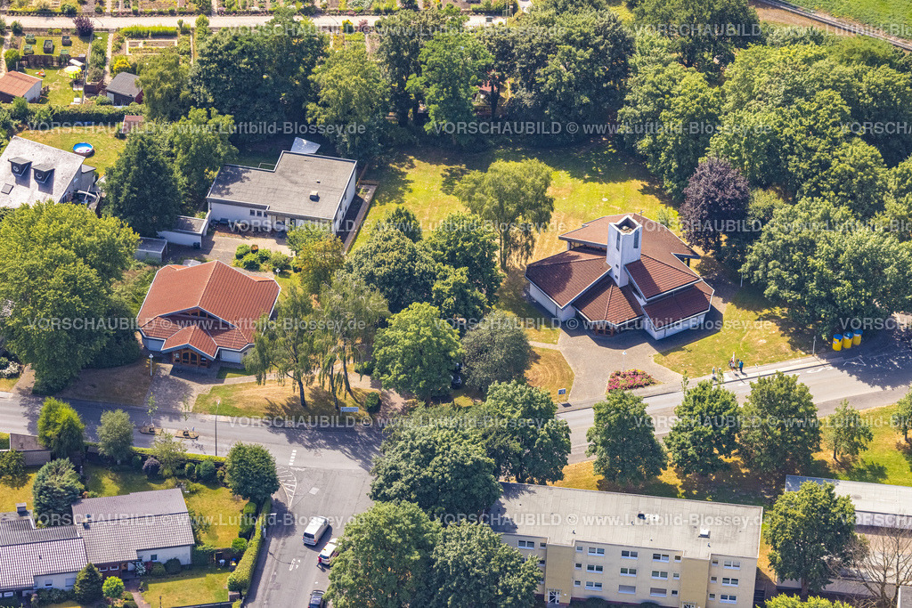 Dortmund220704643 | Luftbild, Evang. Kirche Neu-Schüren, Schüren, Dortmund, Ruhrgebiet, Nordrhein-Westfalen, Deutschland