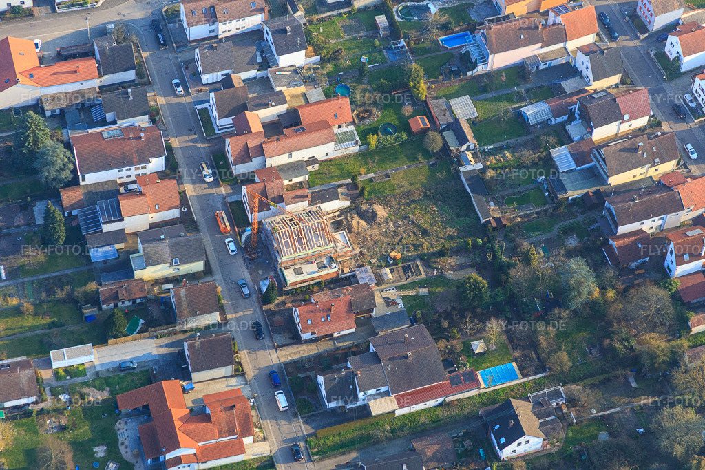 Luftbild: Neubau in der Lindenstr in Kandel im Bundesland Rheinland-Pfalz in Deutschland. Foto: IMG_086555.jpg vom 18.03.2016 durch Werner Riehm/FLY-FOTO.de